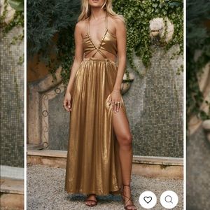 Gold Maxi Dress from 12th Tribe- Worn 10 minutes!